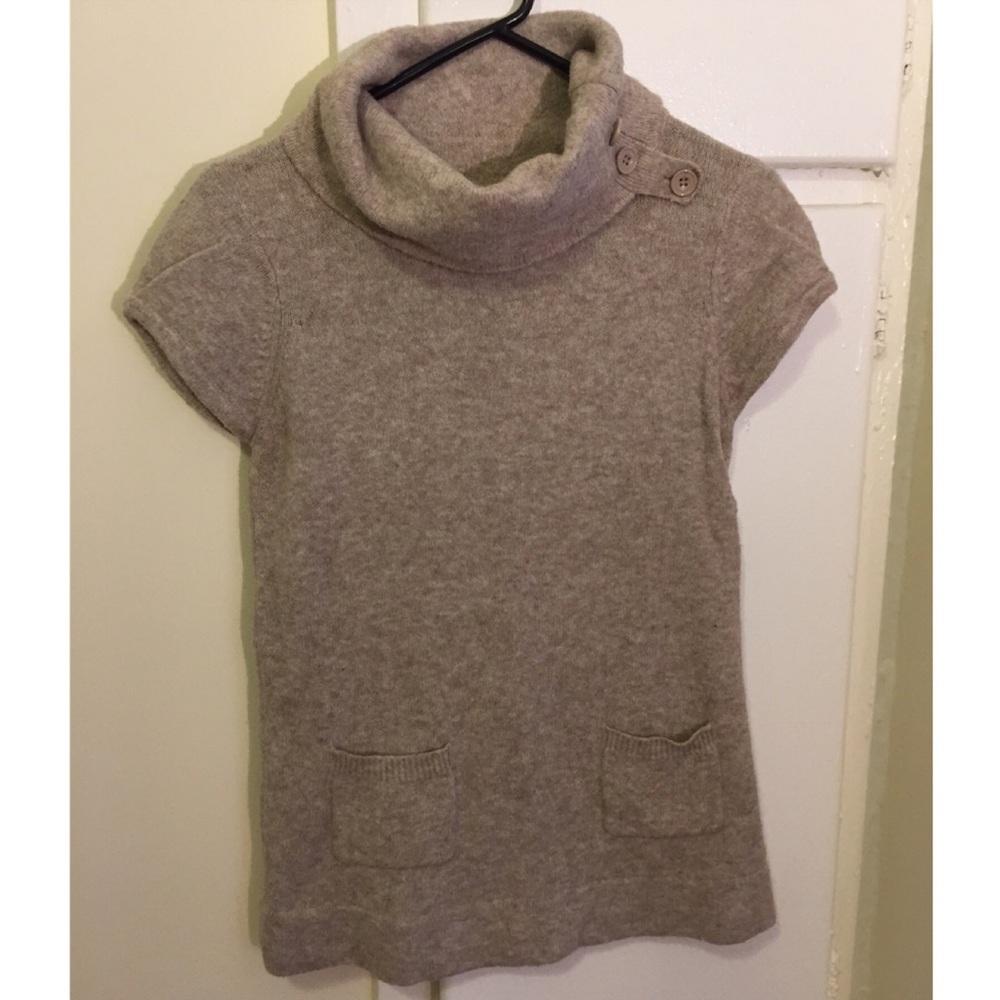 Short sleeve cowl neck beige Top Shop sweater